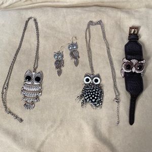 Unique Owl Jewelry Bundle